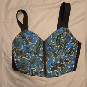 Zara Jacquard Bustier Crop Top